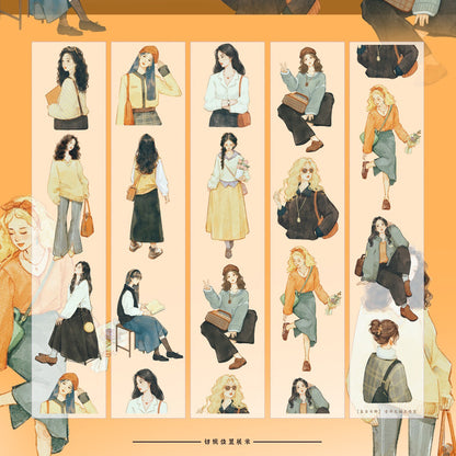 5.5cm*100cm Pre-Cut Retro Girl Tape