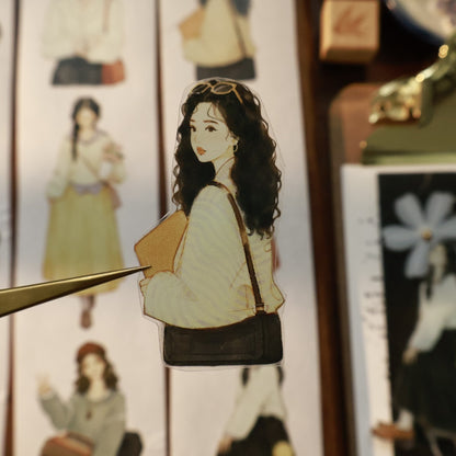 5.5cm*100cm Pre-Cut Retro Girl Tape