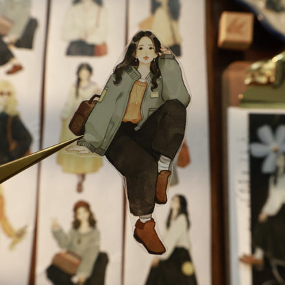 5.5cm*100cm Pre-Cut Retro Girl Tape