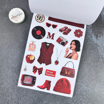 Retro Red Sticker Book