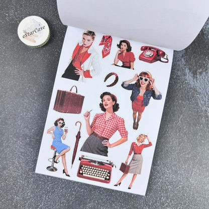 Retro Red Sticker Book