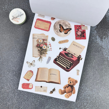 Retro Red Sticker Book