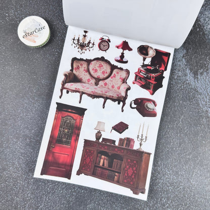 Retro Red Sticker Book