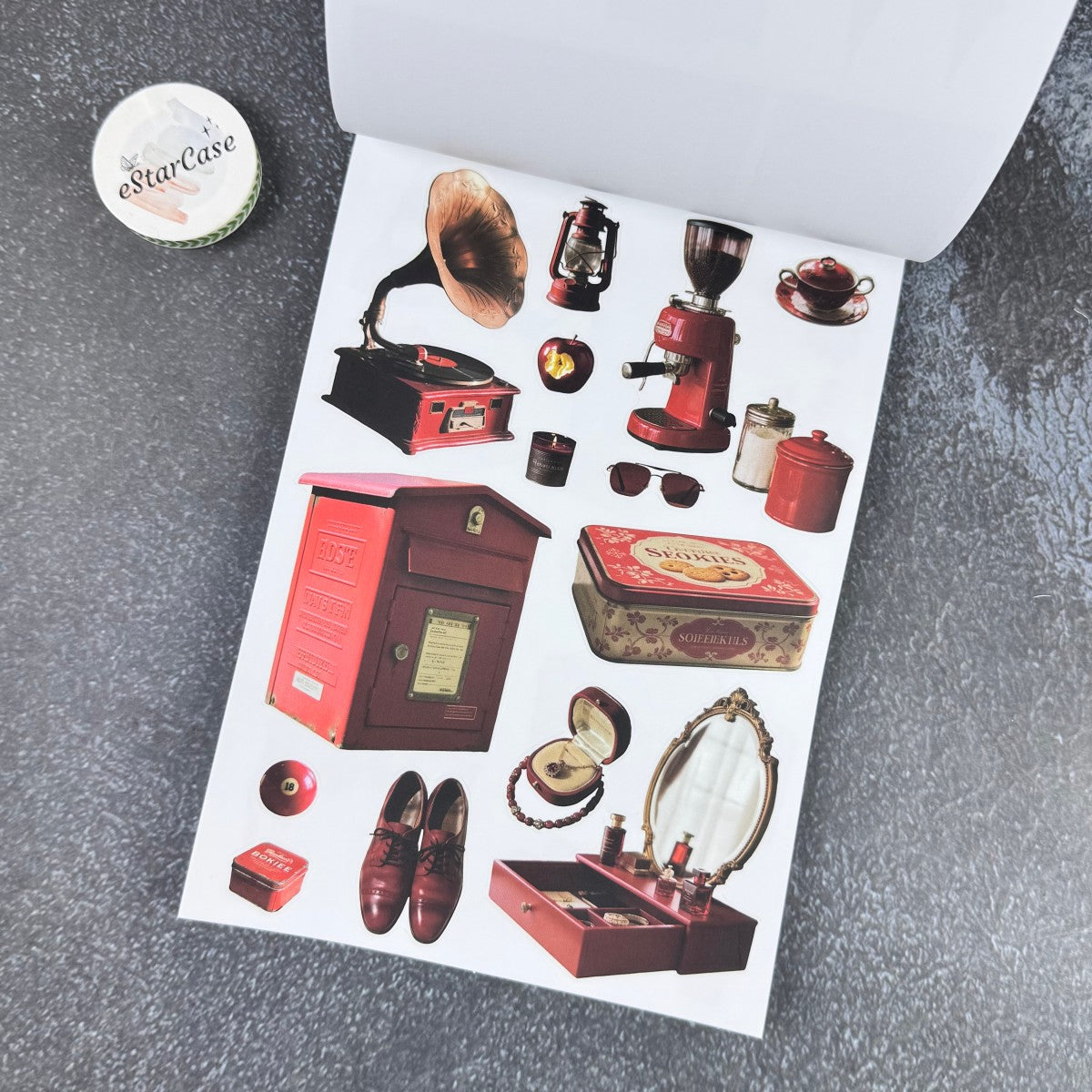 Retro Red Sticker Book