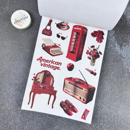 Retro Red Sticker Book