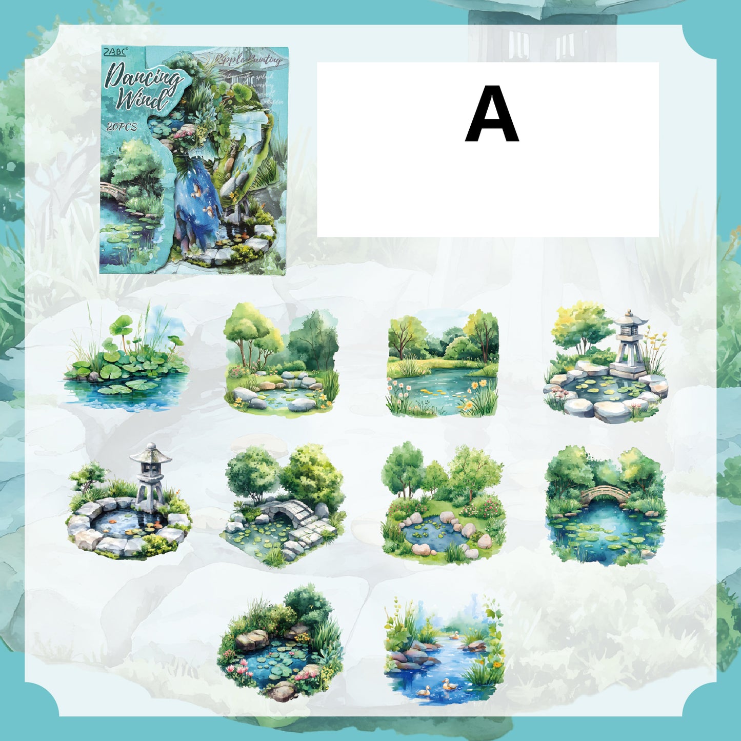 Ripples Painted Words Sticker 20pcs