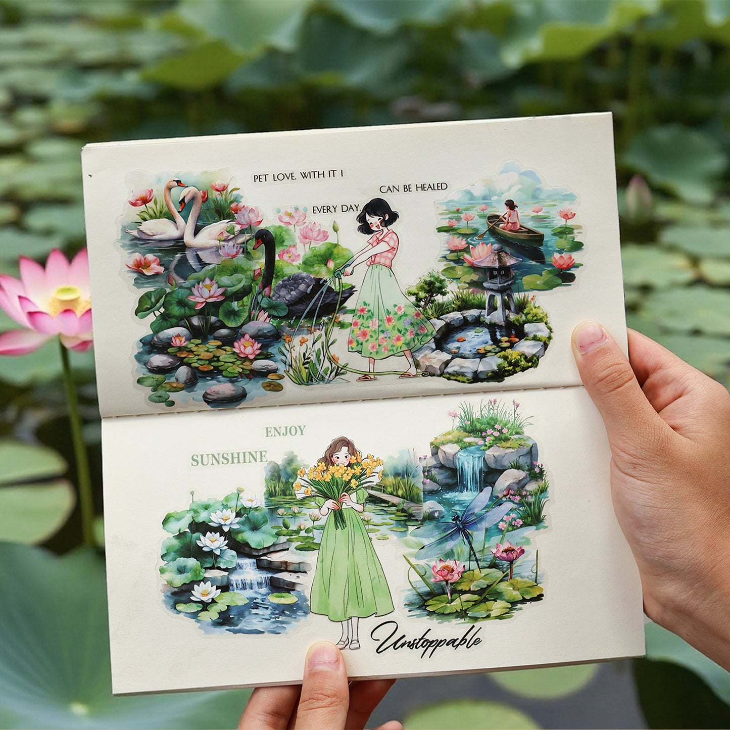 Ripples Painted Words Sticker 20pcs