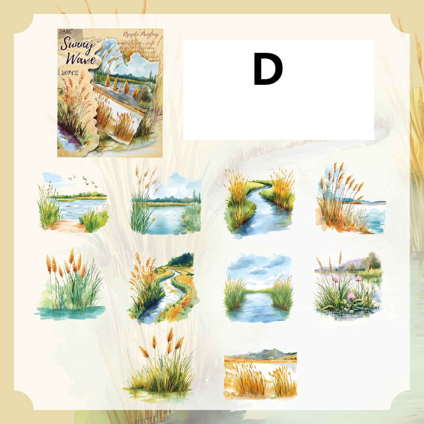 Ripples Painted Words Sticker 20pcs