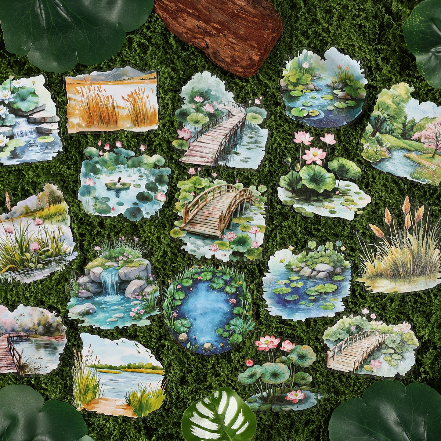 Ripples Painted Words Sticker 20pcs