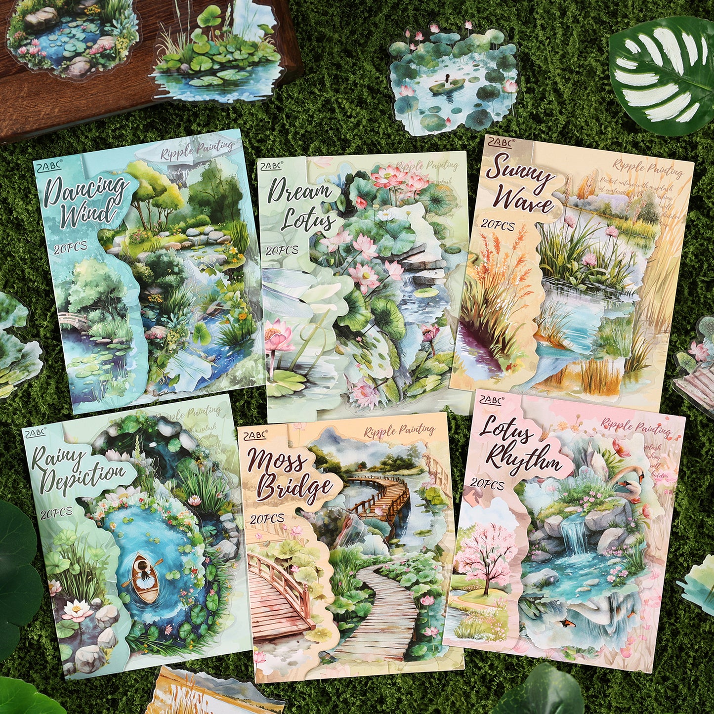 Ripples Painted Words Sticker 20pcs