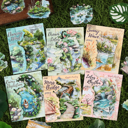 Ripples Painted Words Sticker 20pcs