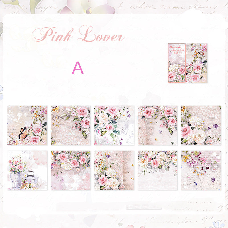 Romantic Flower Sea Theme Paper 50pcs