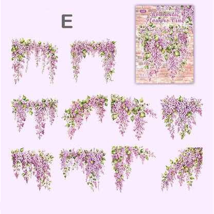 Romantic Flower Vine Stickers 10pcs