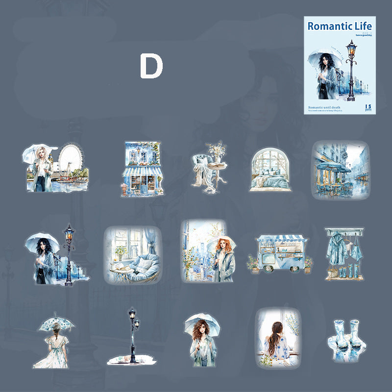 Romantic Life Stickers 15pcs