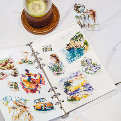 Romantic Travel Diary Sticker 30pcs