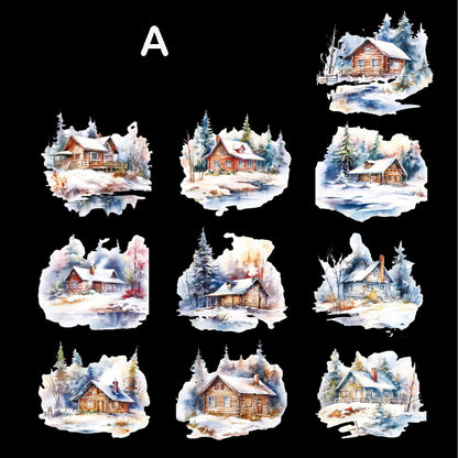 Romantic Winter Stickers 20pcs