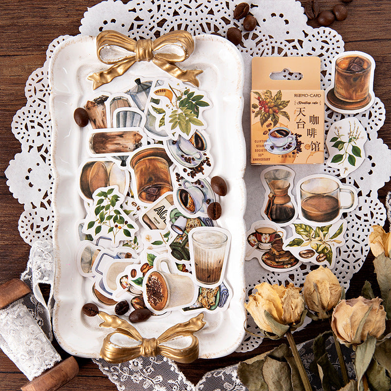 Rooftop Coffee Theme Stickers 46pcs