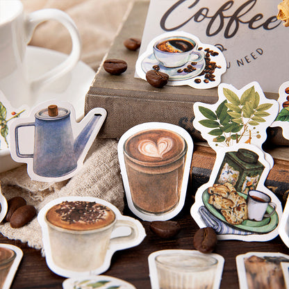 Rooftop Coffee Theme Stickers 46pcs