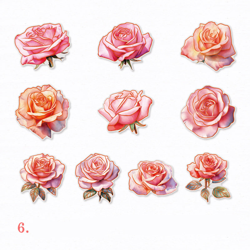 Rose Party Stickers 10pcs
