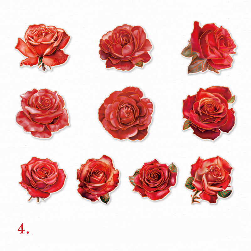 Rose Party Stickers 10pcs