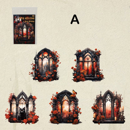 Rose Window Stickers 10pcs