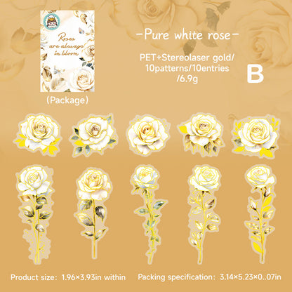 Roses Stickers 10pcs