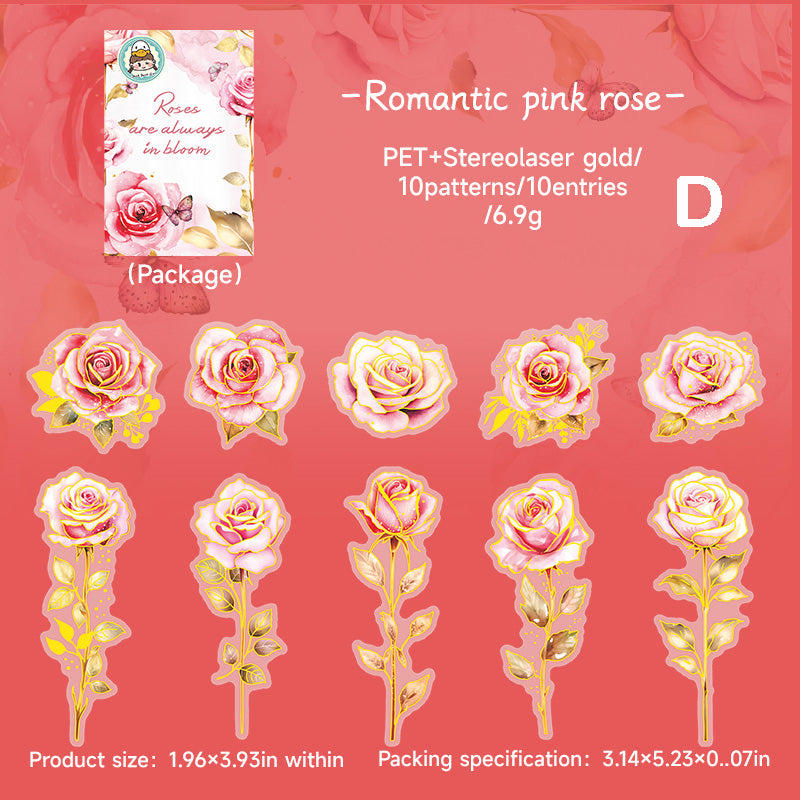 Roses Stickers 10pcs