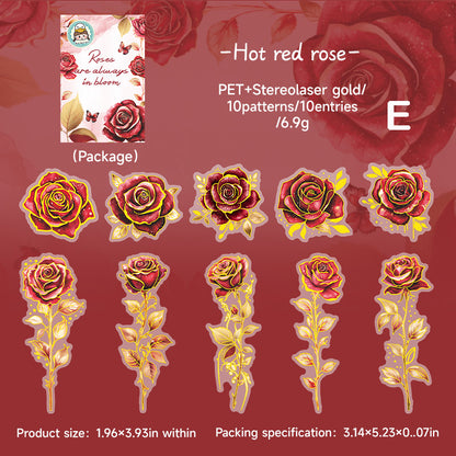 Roses Stickers 10pcs