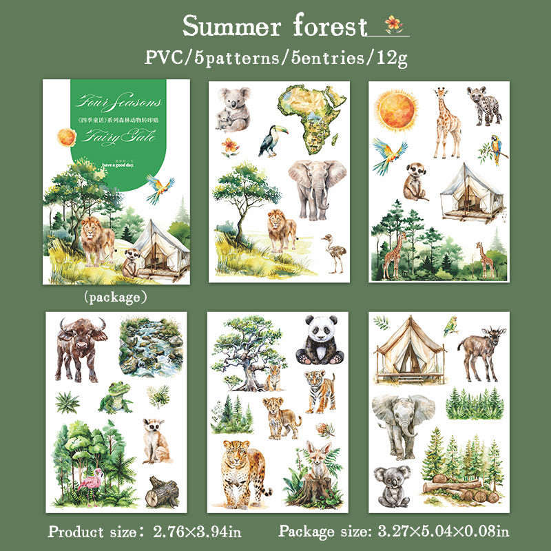 Rub-on Four Seasons Fairy Sticker 5pcs