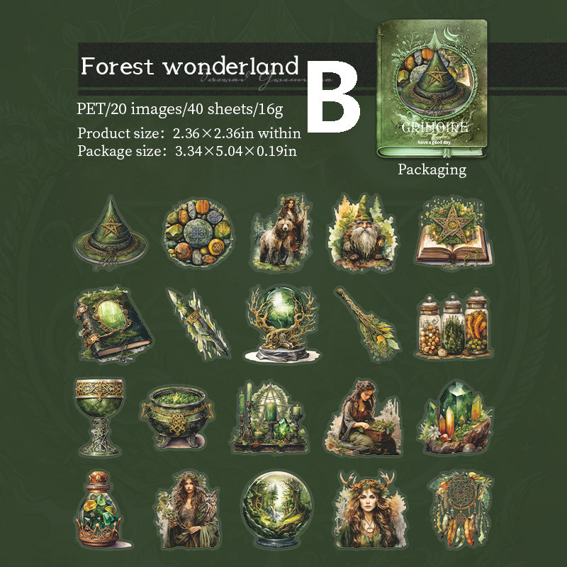 Sacred Grimoire Sticker 40pcs