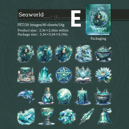 Sacred Grimoire Sticker 40pcs