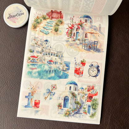 Santorini Blue Sticker Book