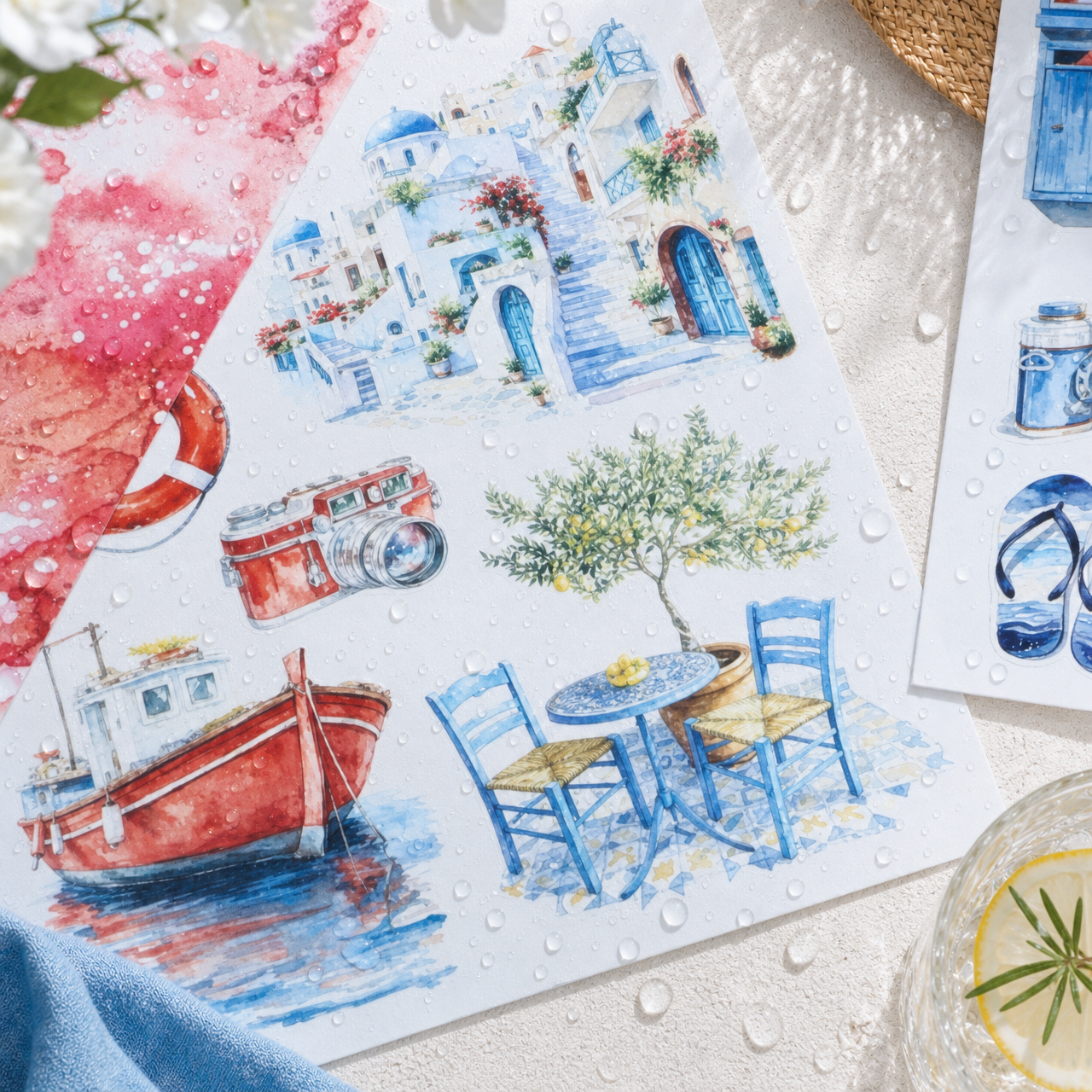 Santorini Blue Sticker Book