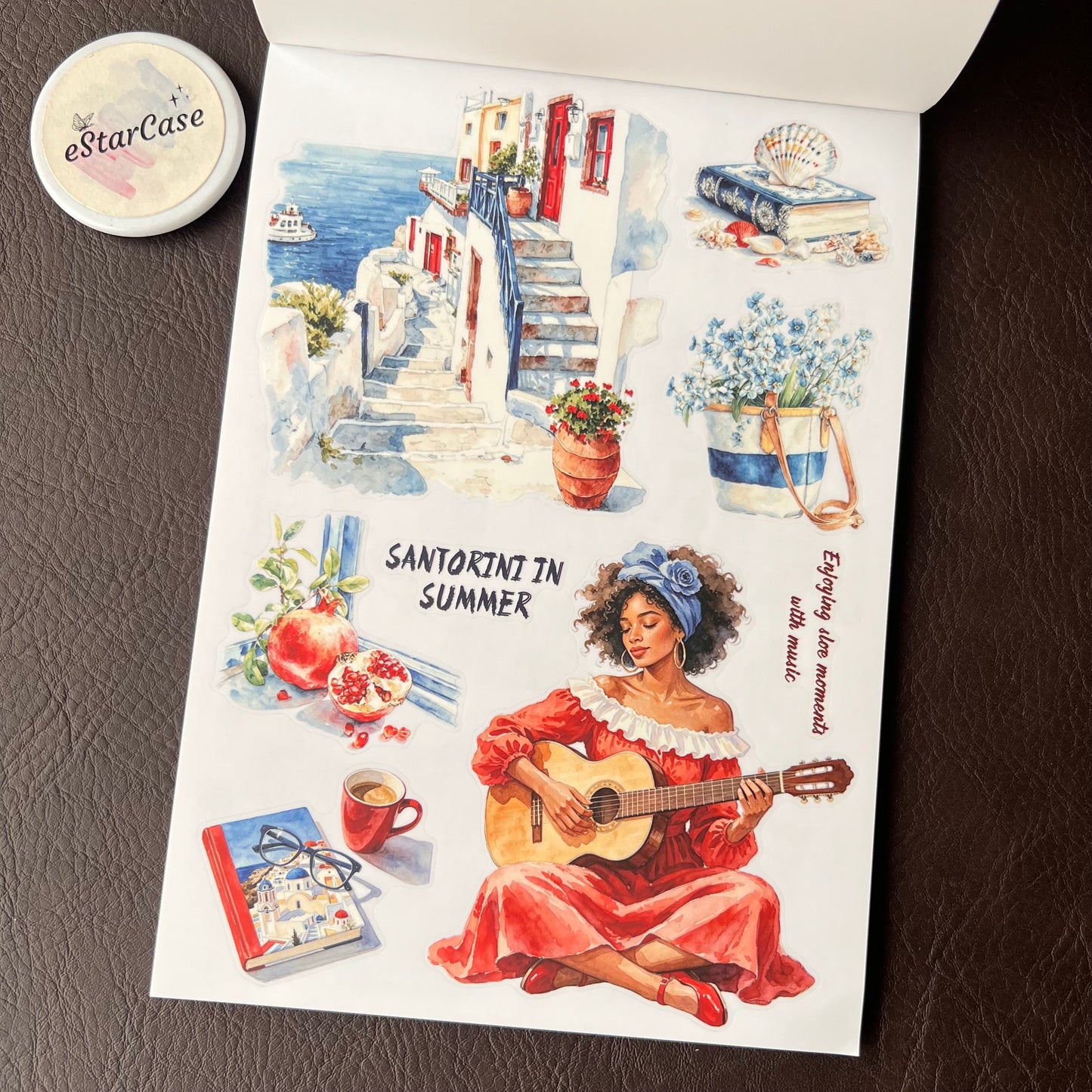 Santorini Blue Sticker Book