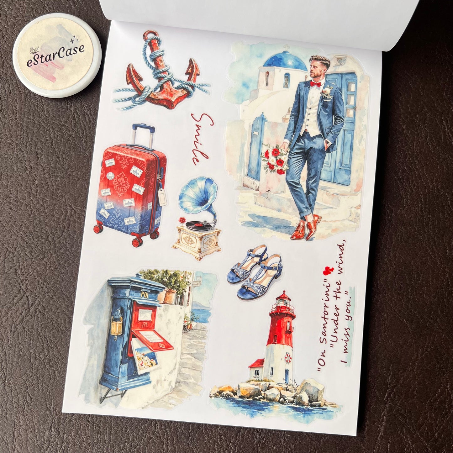 Santorini Blue Sticker Book