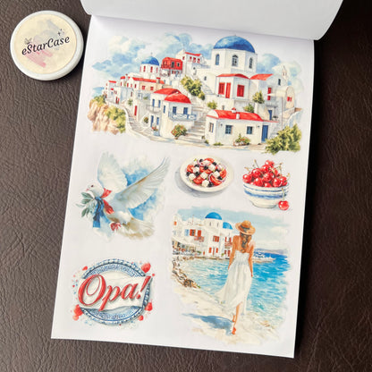 Santorini Blue Sticker Book