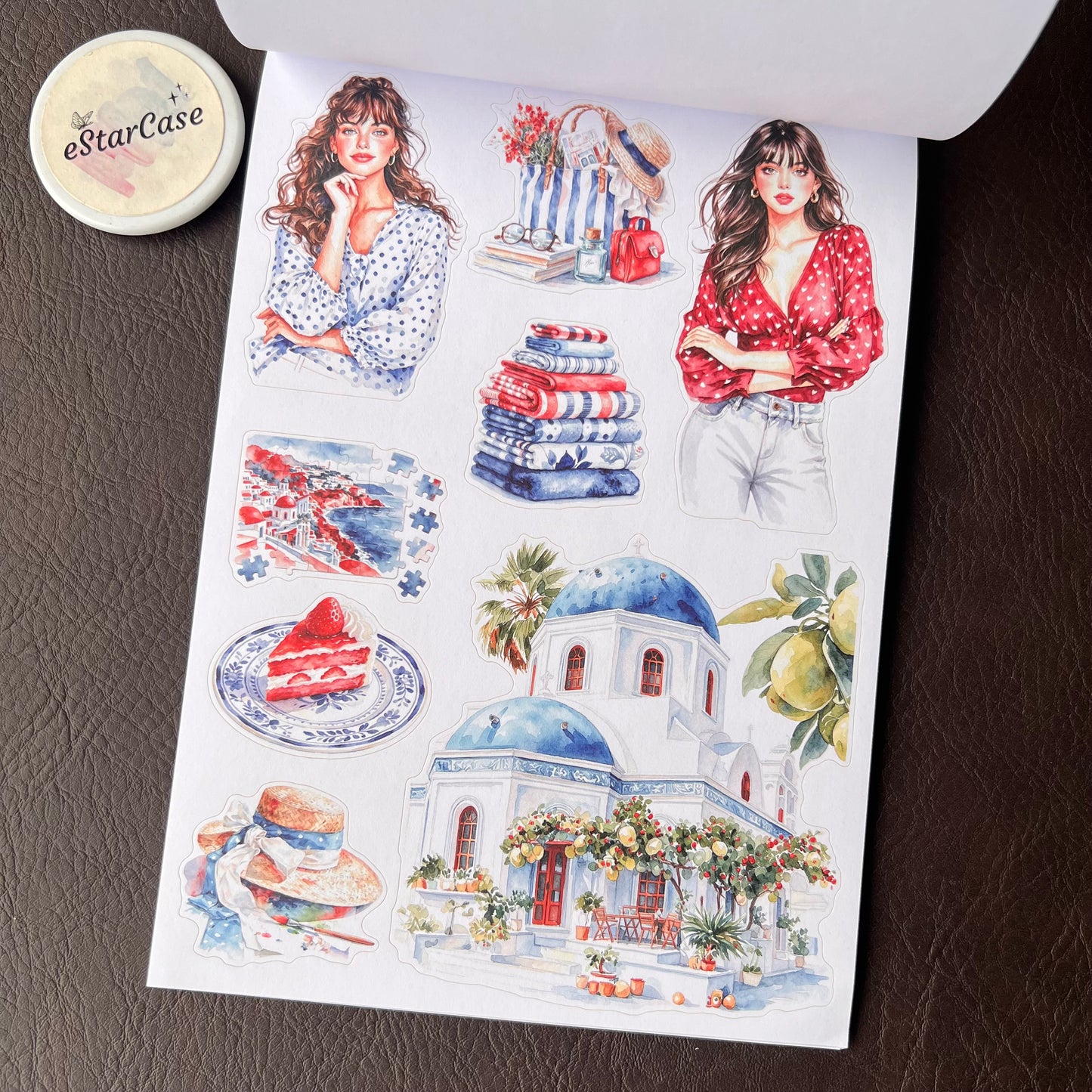 Santorini Blue Sticker Book