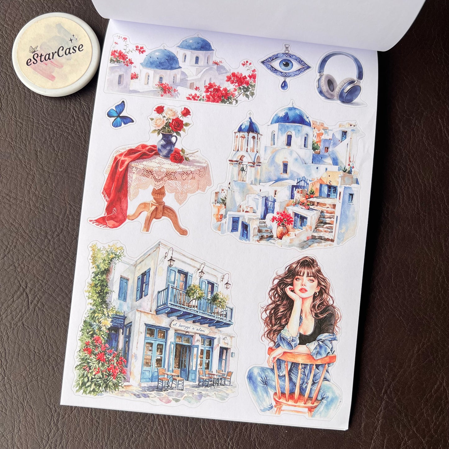 Santorini Blue Sticker Book