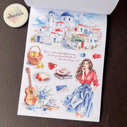 Santorini Blue Sticker Book