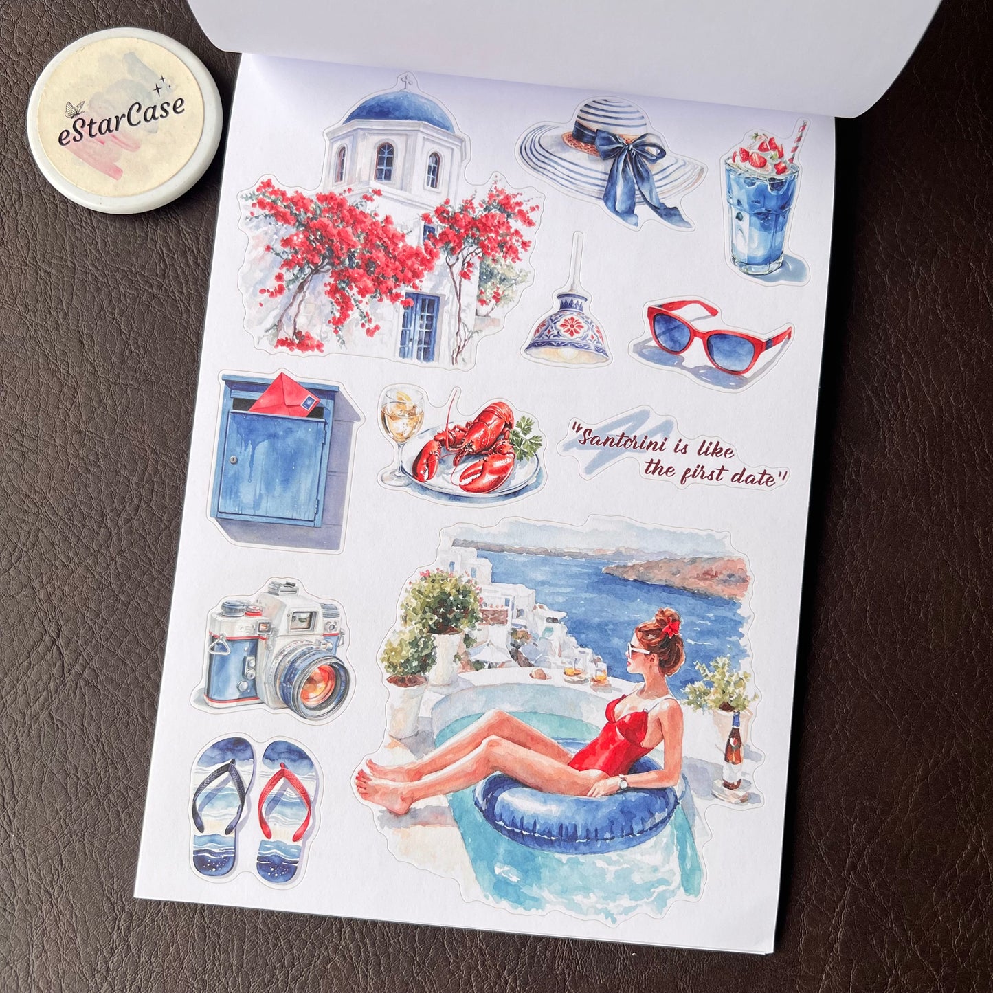 Santorini Blue Sticker Book