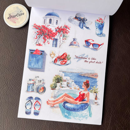 Santorini Blue Sticker Book