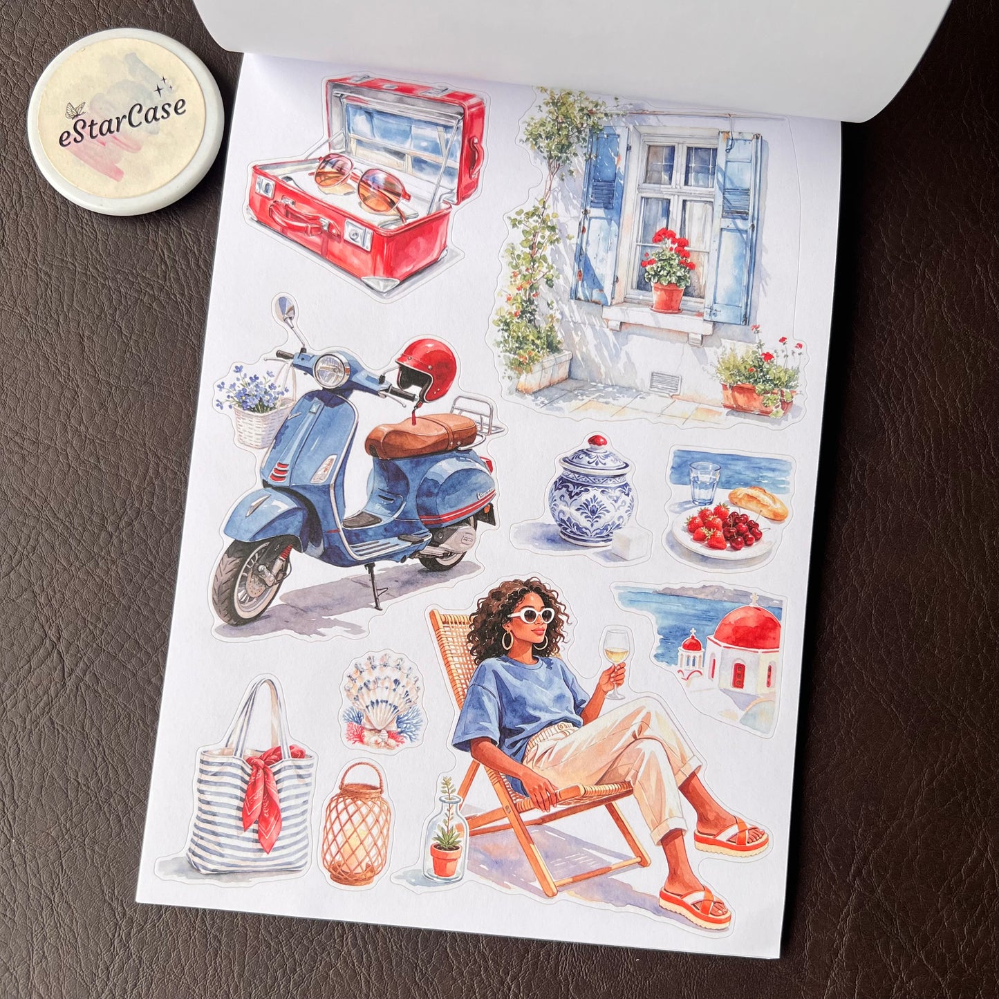 Santorini Blue Sticker Book