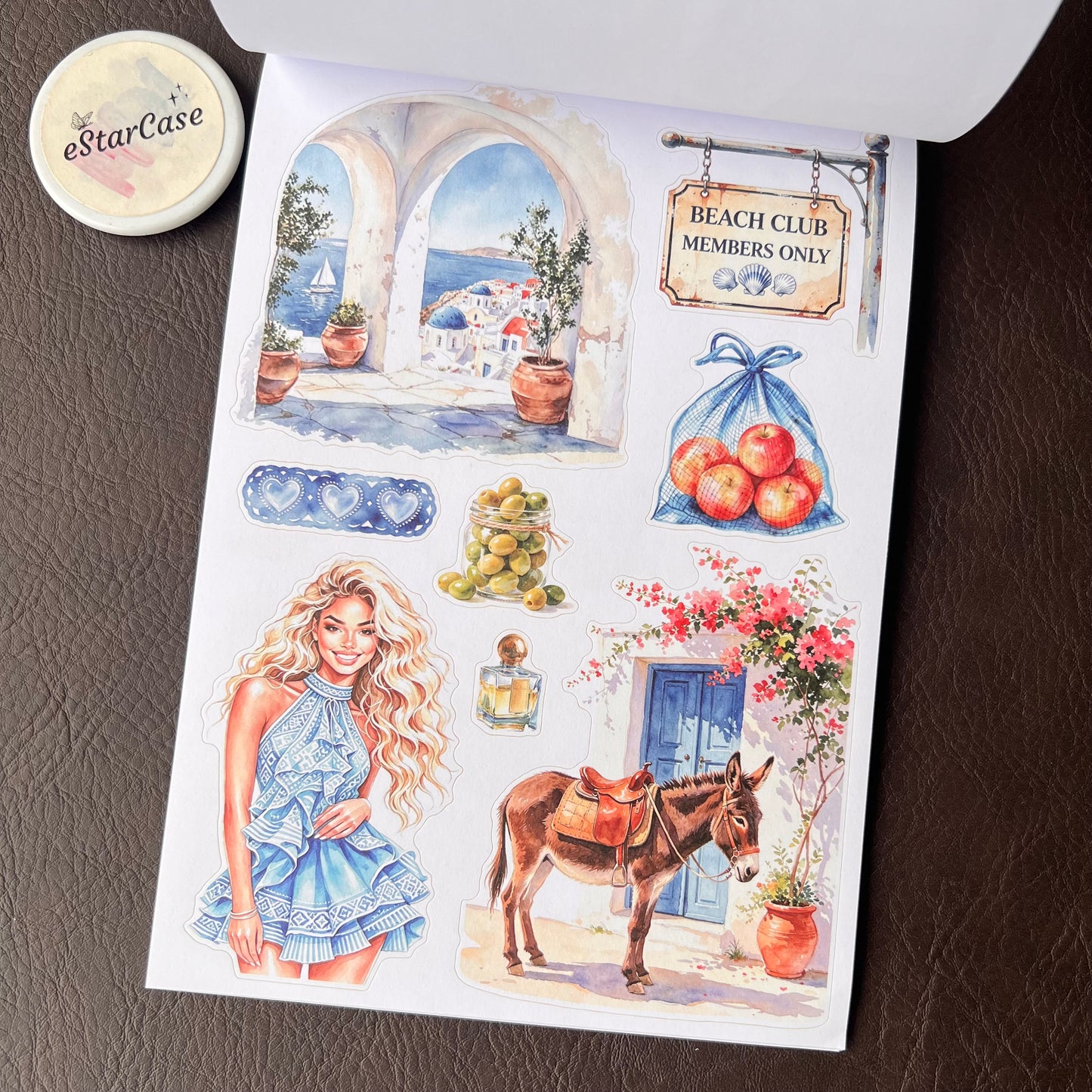 Santorini Blue Sticker Book