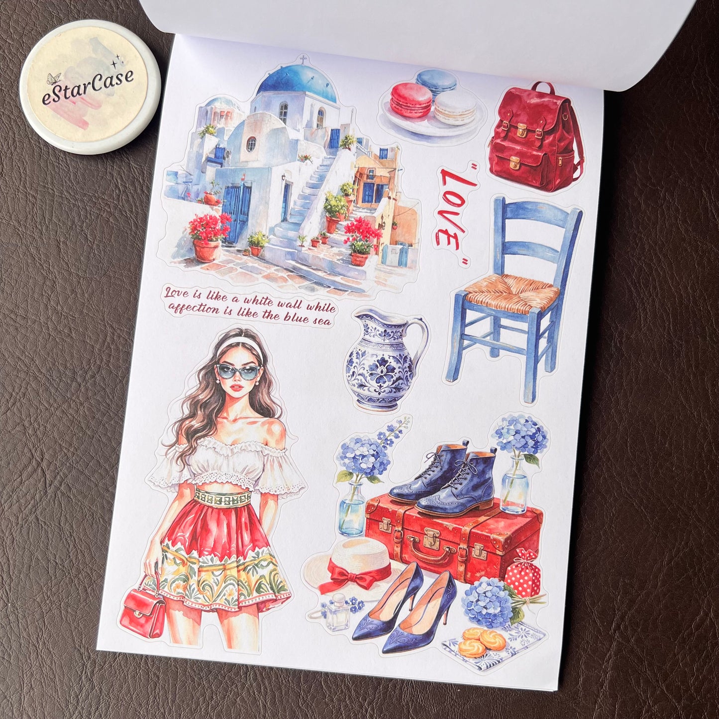 Santorini Blue Sticker Book