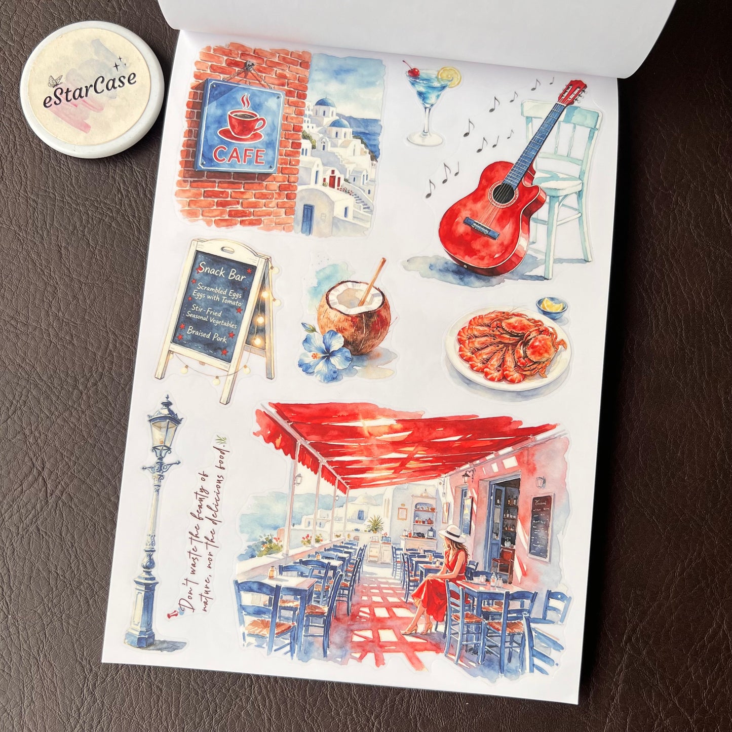 Santorini Blue Sticker Book