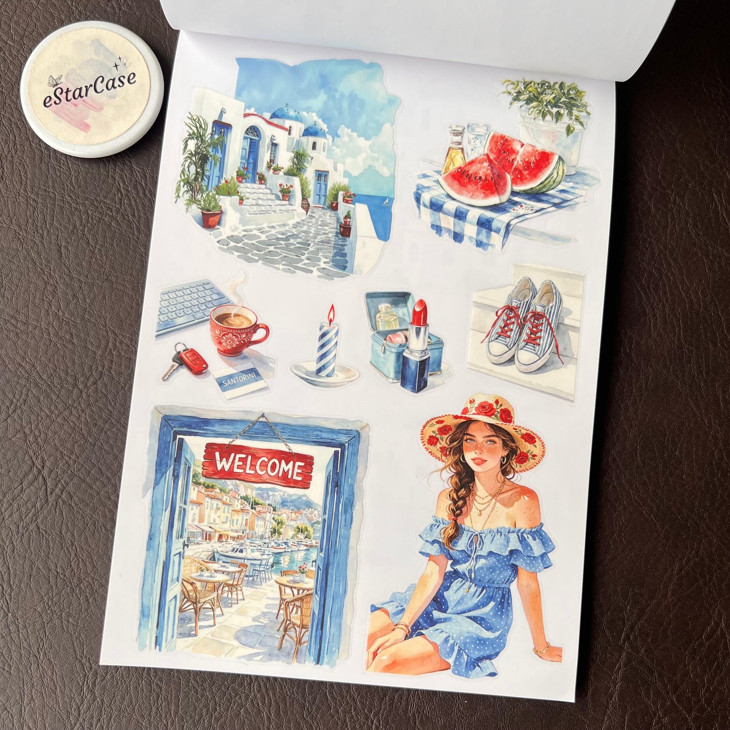 Santorini Blue Sticker Book