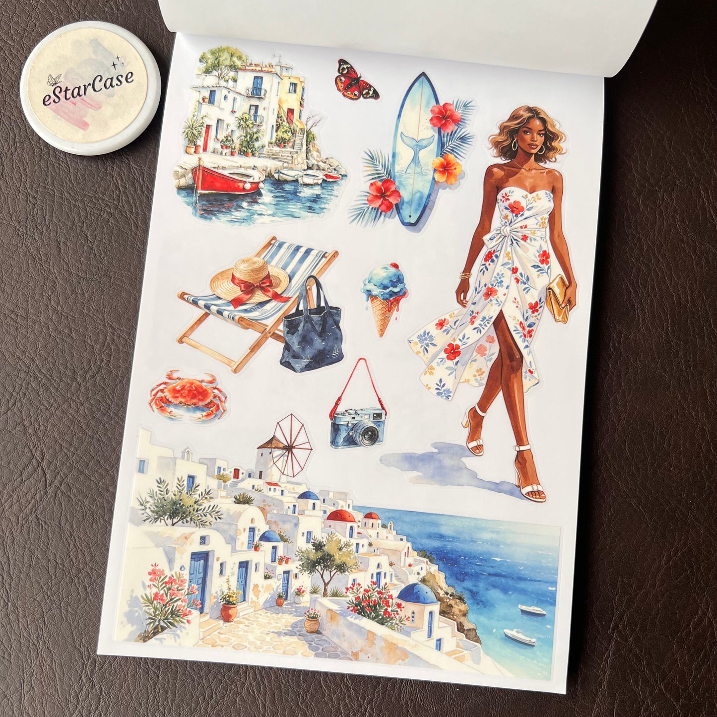 Santorini Blue Sticker Book