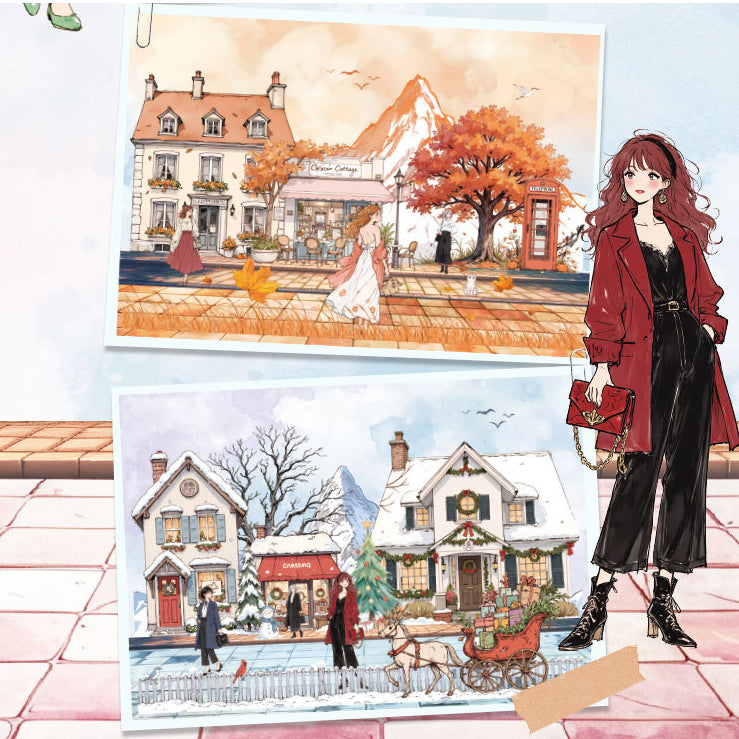 Seasonal Illustrated Sticker 3pcs