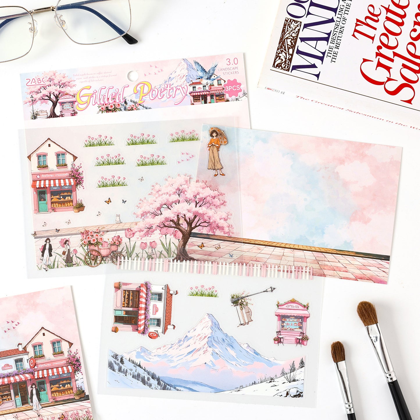 Seasonal Illustrated Sticker 3pcs