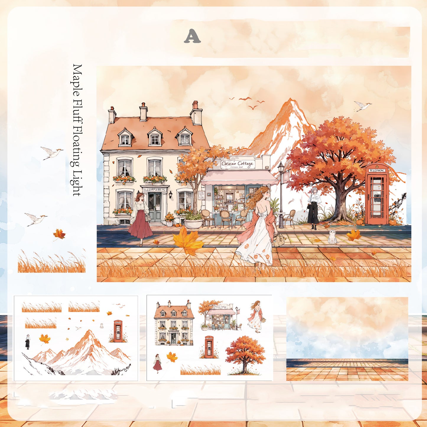 Seasonal Illustrated Sticker 3pcs